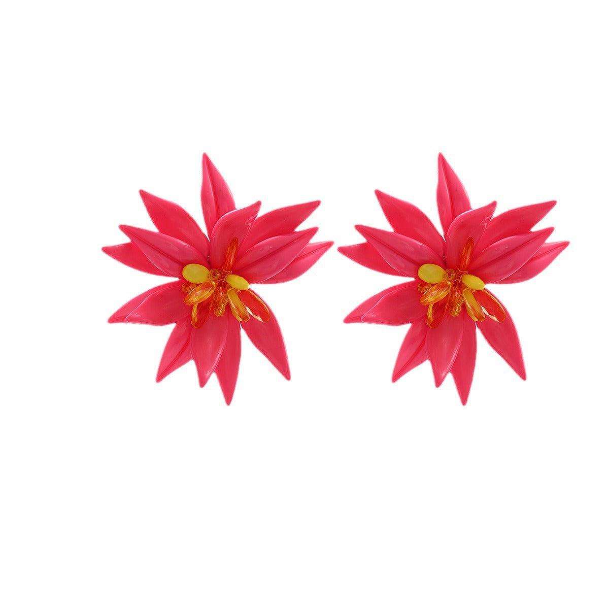 Z High-key Dignified Style Multicolor Flower Earrings