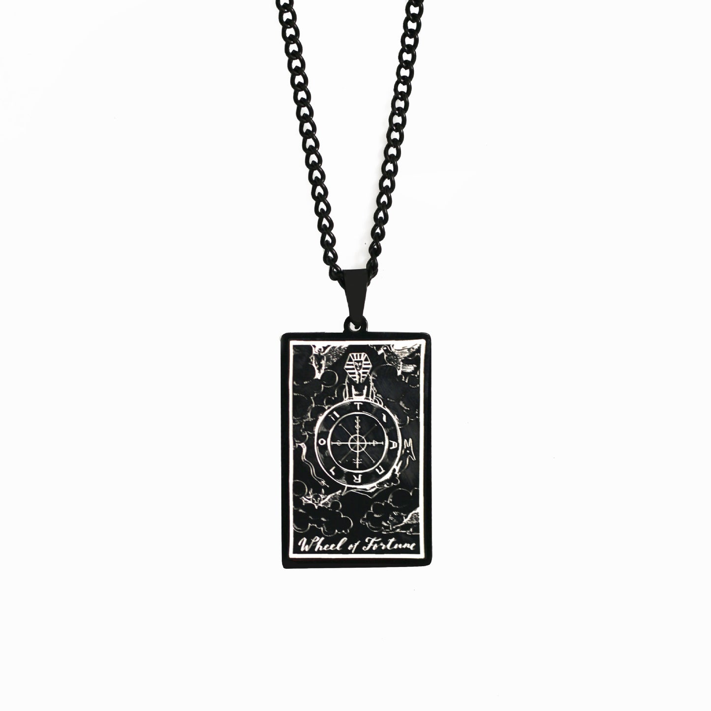 Zhang Tarot Titanium Steel Retro Rectangular Necklaces