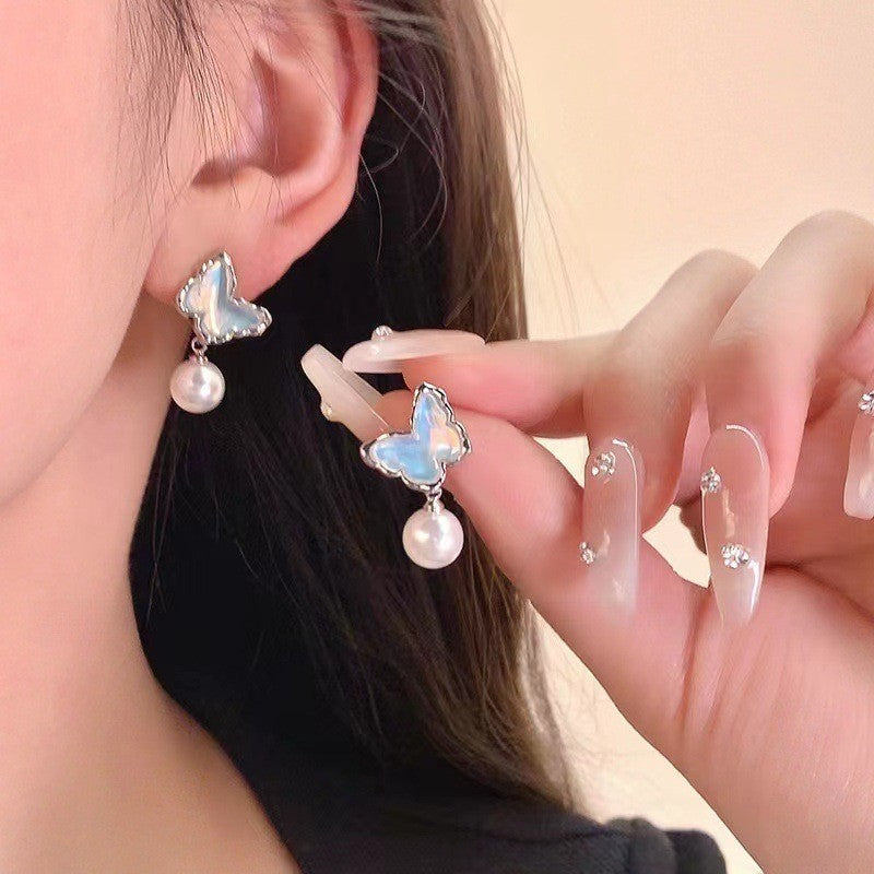 Fabulous Pearl Series Style Fairy Fashion Butterfly Square Rings