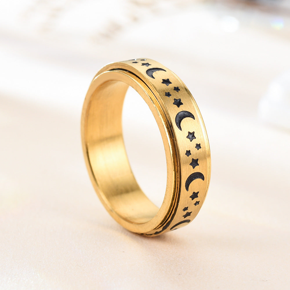 Titanium Steel Trendy Personalized Single Index Ring