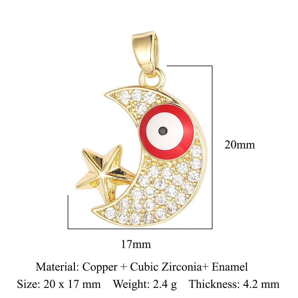 Color Zirconium Copper Micro Inlay Ornament Pendants