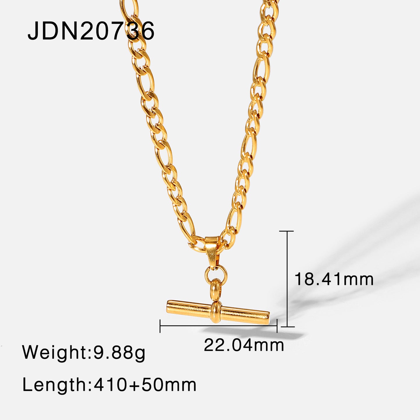 Hip Hop Gold Stainless Steel Bar Necklaces