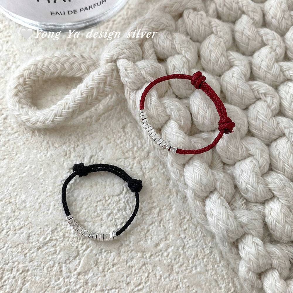 Broken Black Rope Red Exquisite Fashion Simple Rings