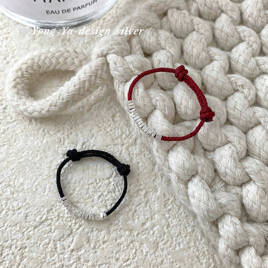 Broken Black Rope Red Exquisite Fashion Simple Rings