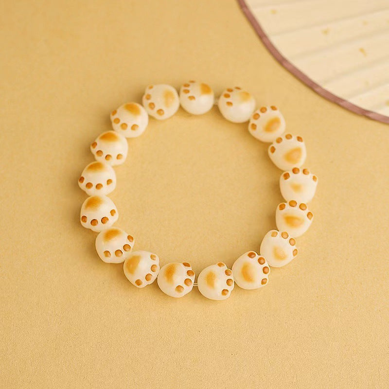 Pumpkin Lotus Beads White Jade Bodhi Rich Flower Charcoal Bracelets