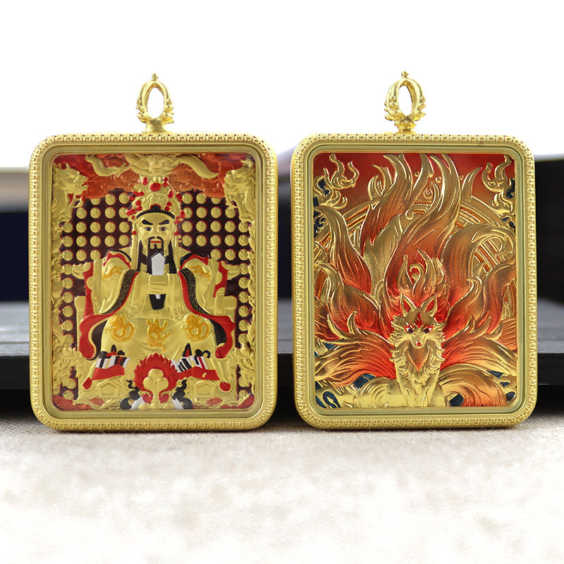 Double-sided Five-master Zodiac Three-dimensional Gilding Portable Pendants