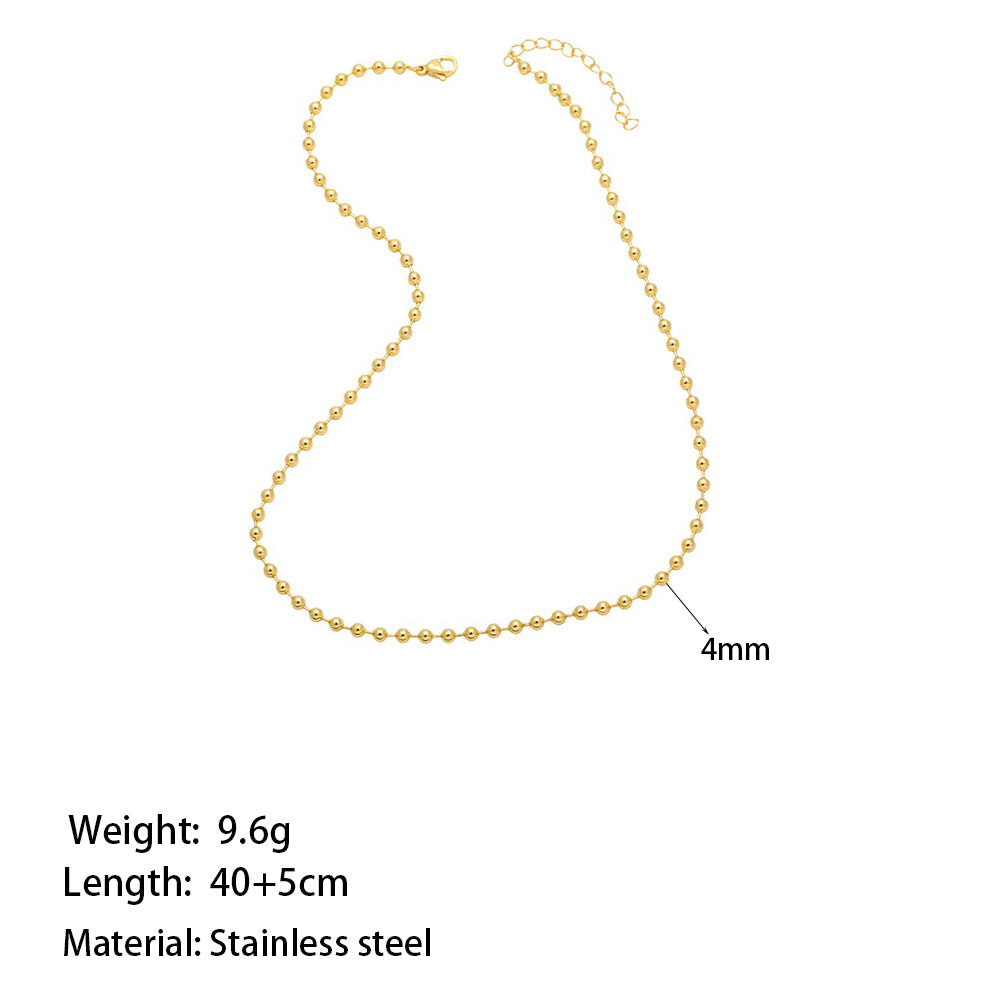 Women's Steel Lucky Beads Ball Gold Classic Design Simple Bracelet