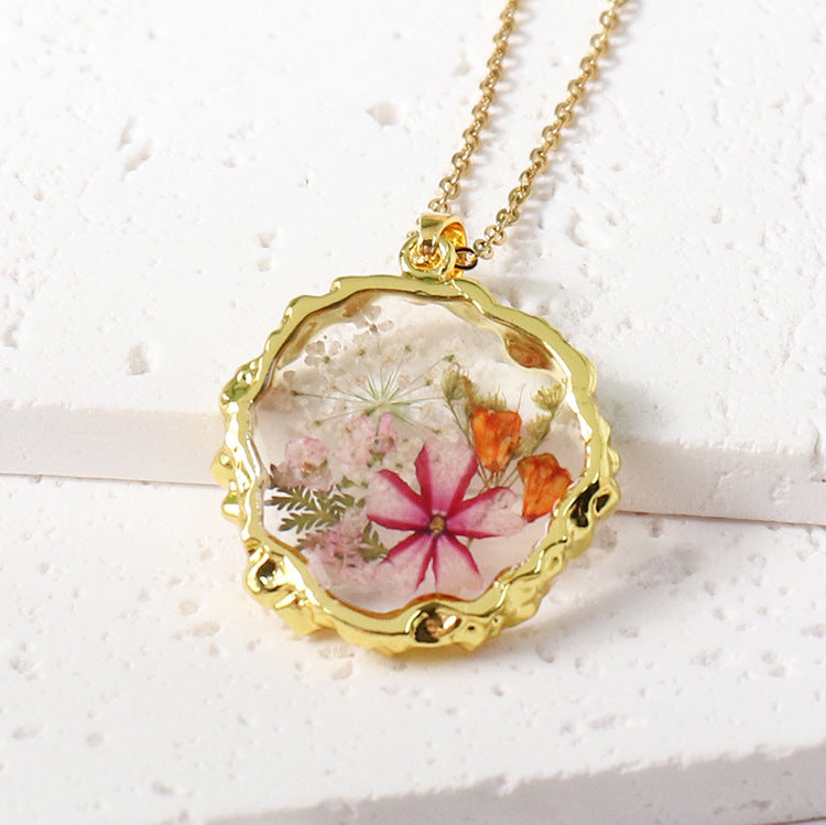 Flower Eternal Real Ornament Transparent Resin Pendants