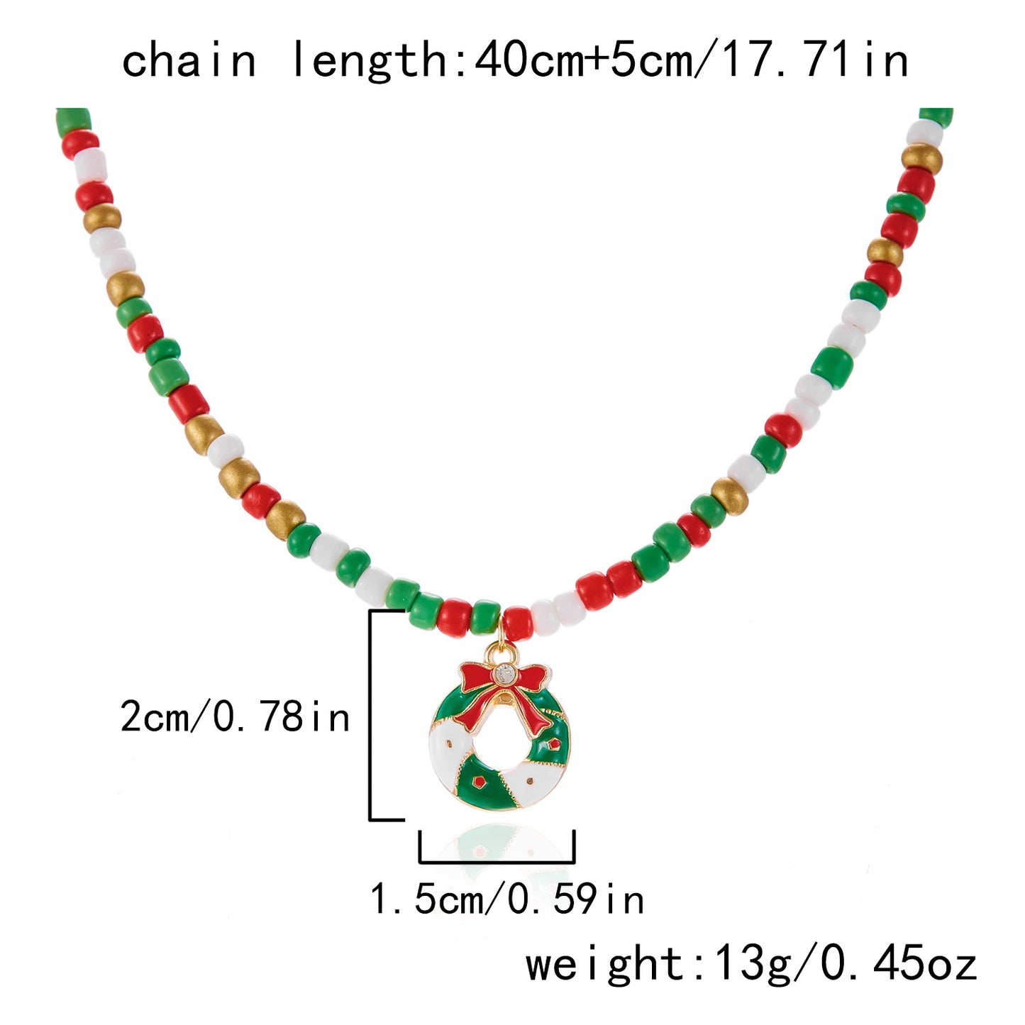 Christmas Colorful Bead Cute Cartoon Dripping Oil Necklaces