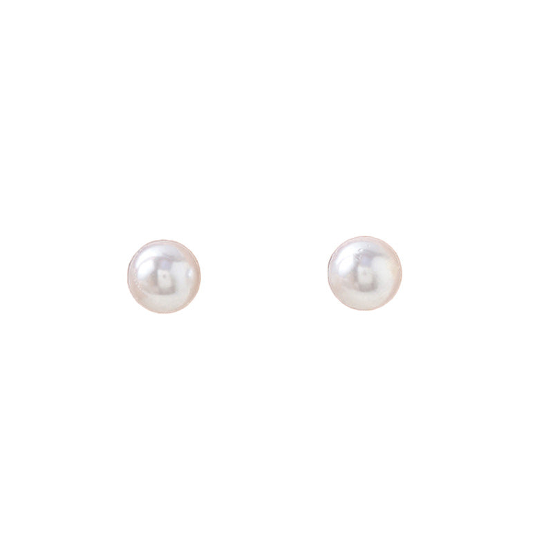 Simple Retro Sier Needle Pearl High Sense Ear Earrings