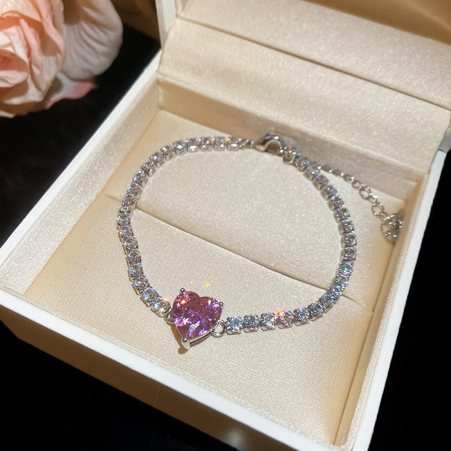 Sweet Pink Zircon Korean Artsy Light Bracelet