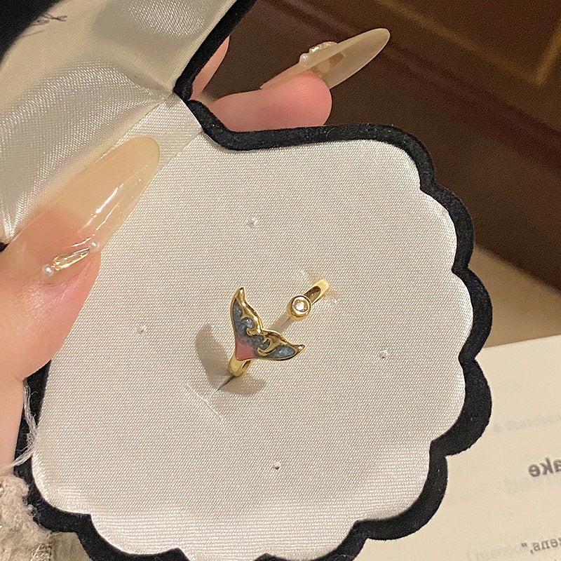 Female Light Luxury Minority Quiet Butterfly Ring