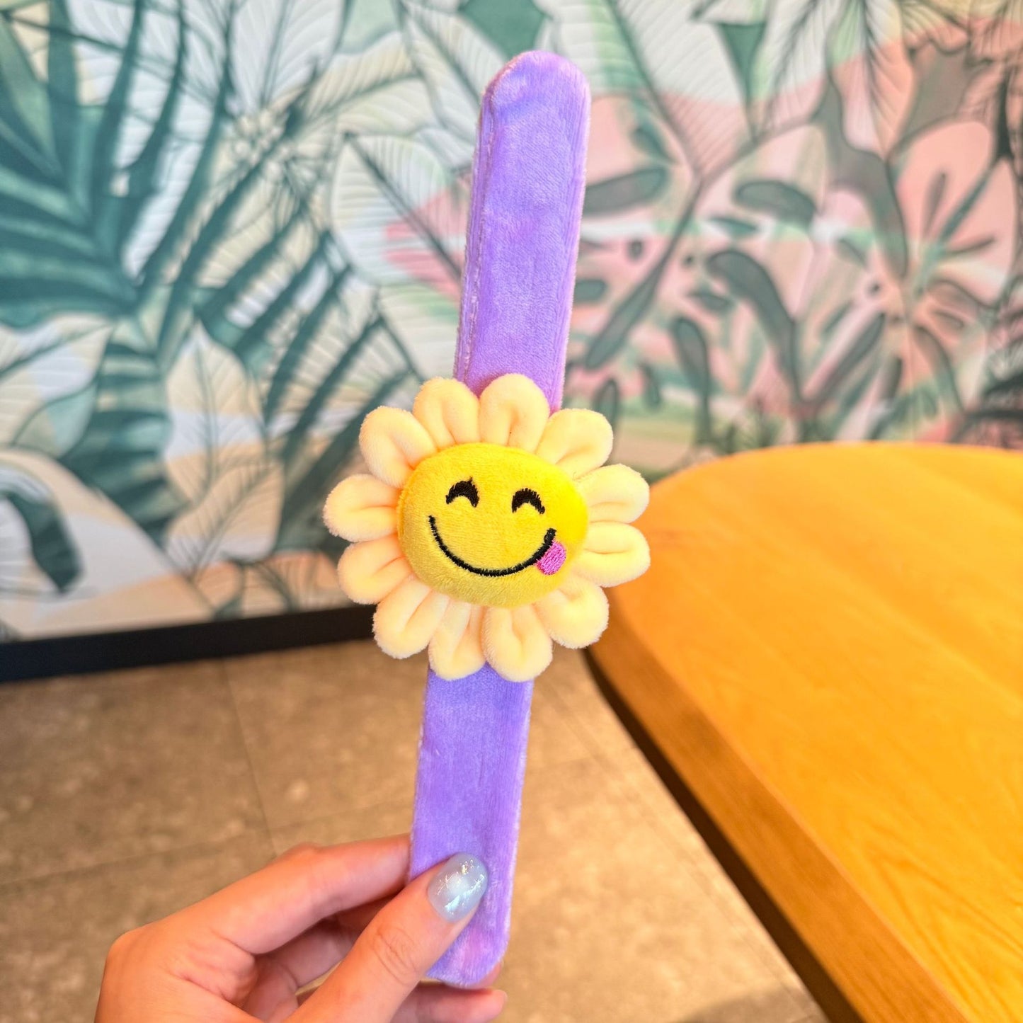 Children's Plush Cartoon Pop Cute Sun Flower Couple Female Dinosaur Slap Bracelet