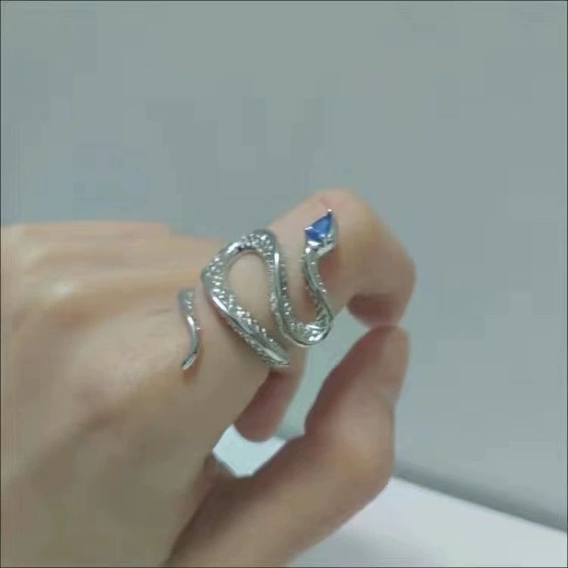 Women's & Men's Snake Marsh Charming Retro Sier Dark High Sense Valentine's Day Rings