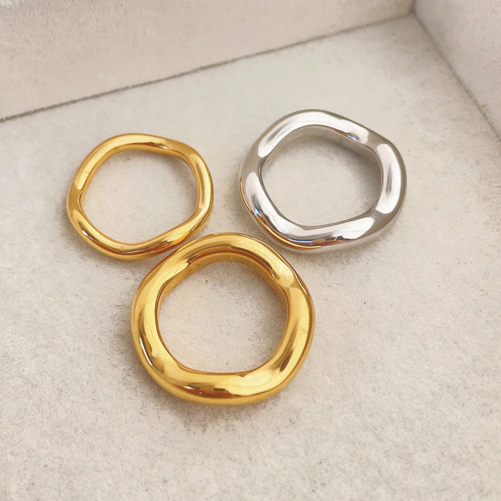 Niche Style Wave Curved Female Fashion Ring