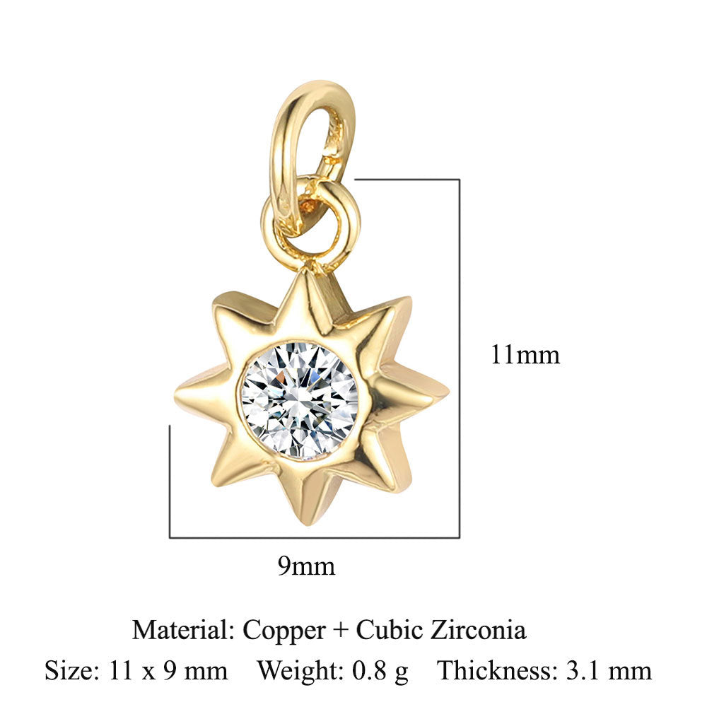 Elephant Eyes Copper Zircon Ornament Accessories Star Moon Pendants