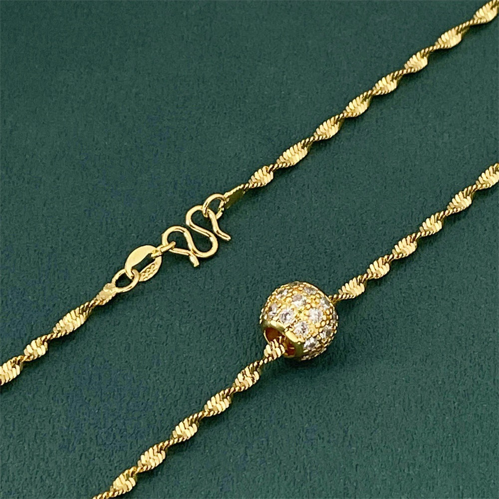 Women's Gold-plated Gold Vacuum Plating Lucky Beads Necklaces