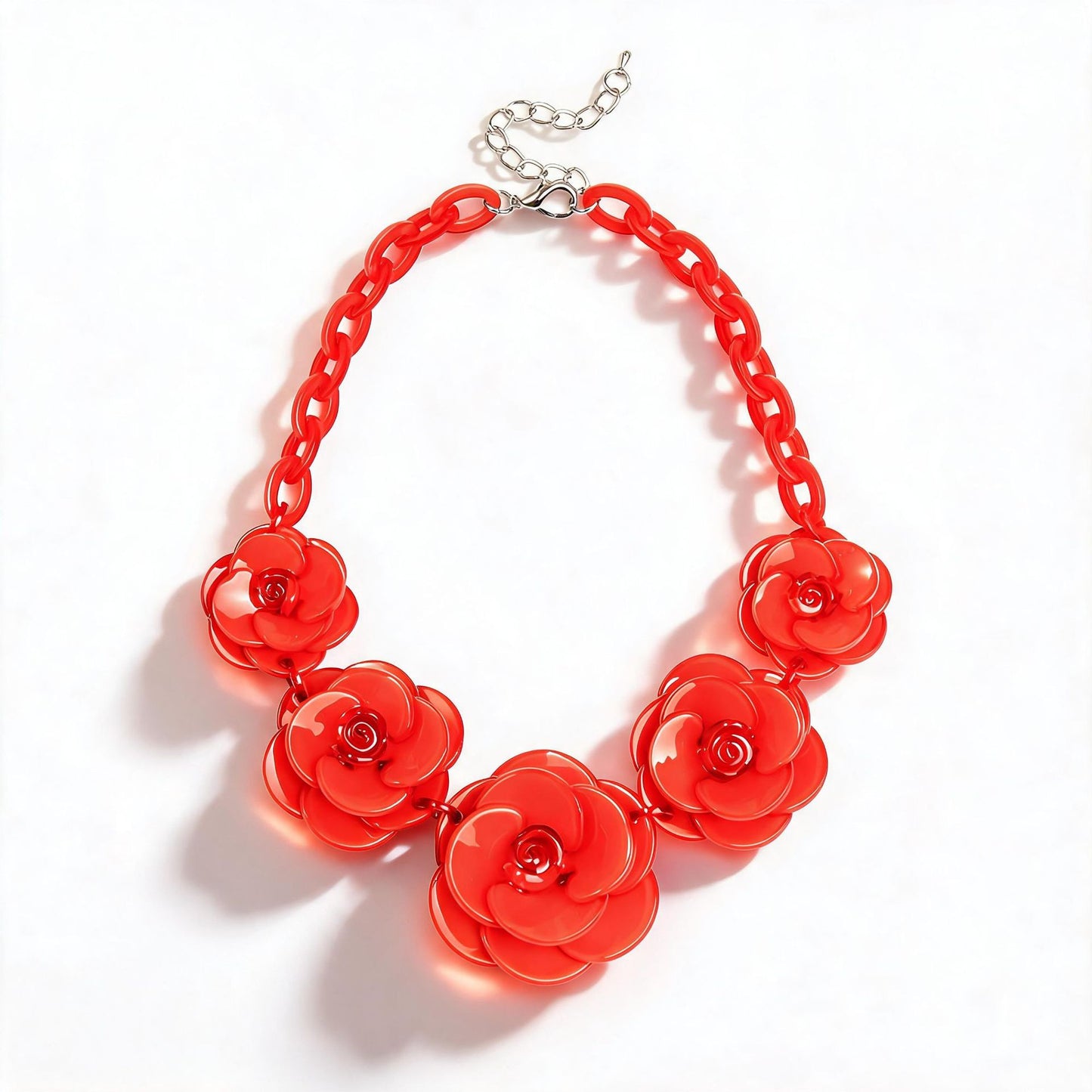 Women's Flower Bohemian Style Dopamine Contrast Color Rose Necklaces