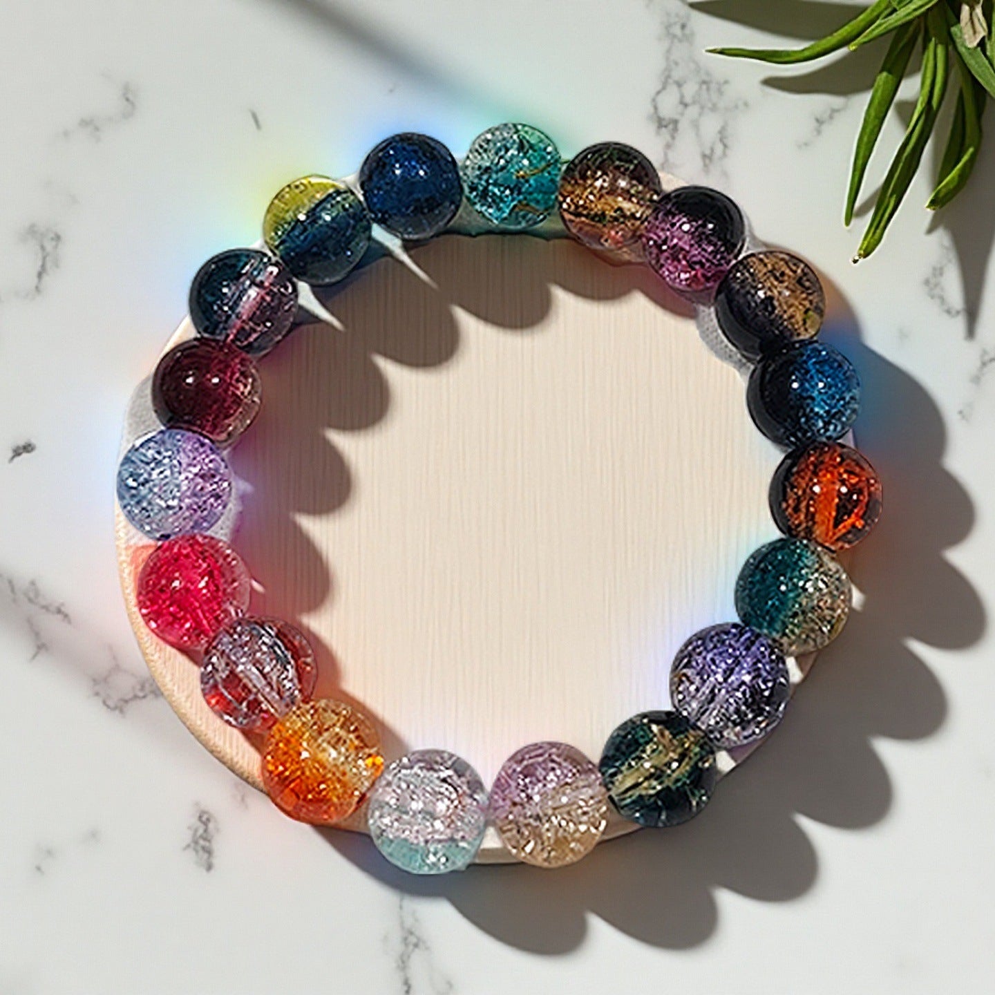 Purple Brushed Floral Beads Female Hand Toy Bracelet