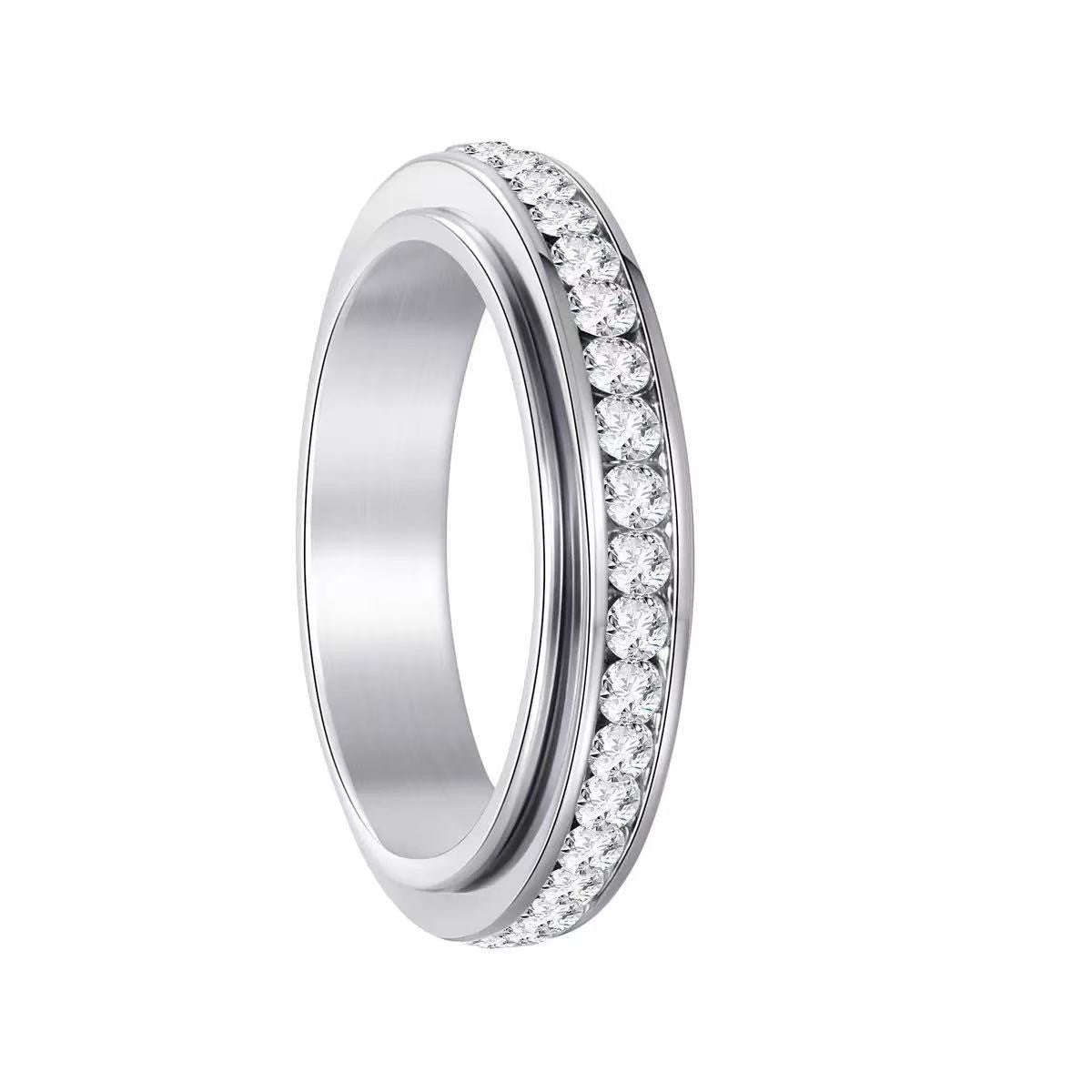 Women's & Men's Couple Rotating Decompression Titanium Steel High-grade Light Rings