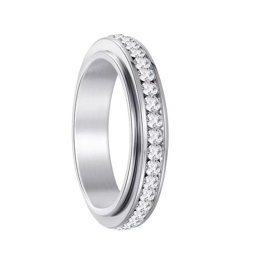 Women's & Men's Couple Rotating Decompression Titanium Steel High-grade Light Rings