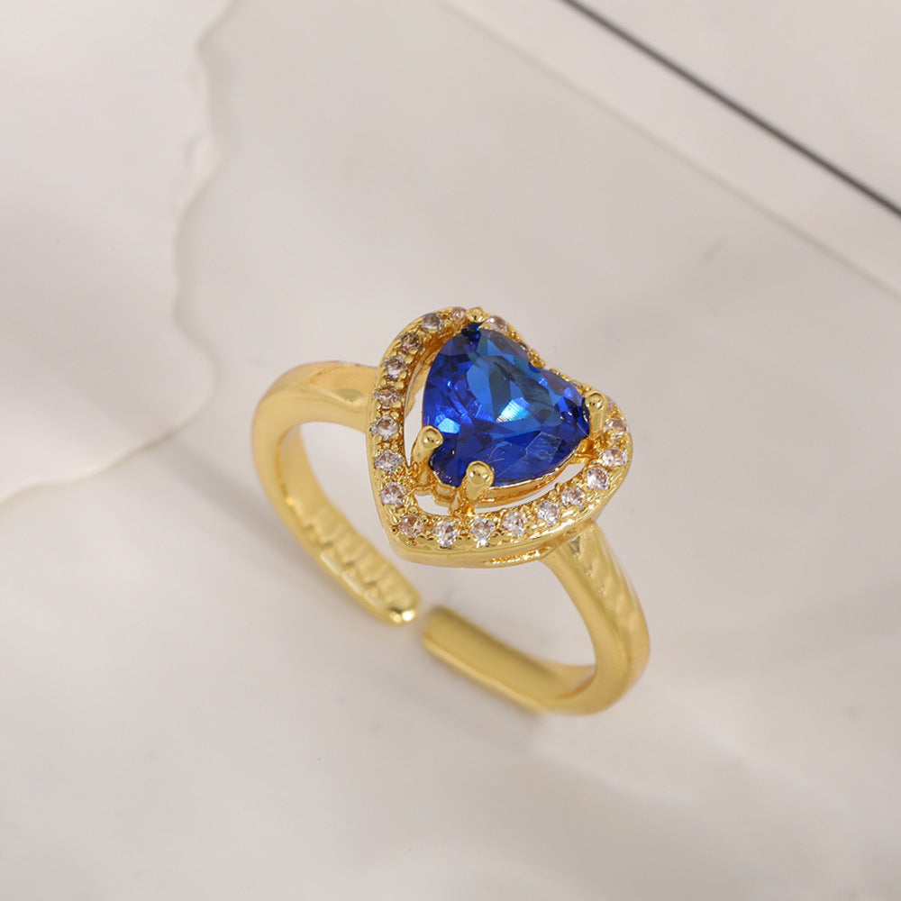 Women's Open-end Zircon Fashionable Classy Simple Cold Feeling Goddess Rings