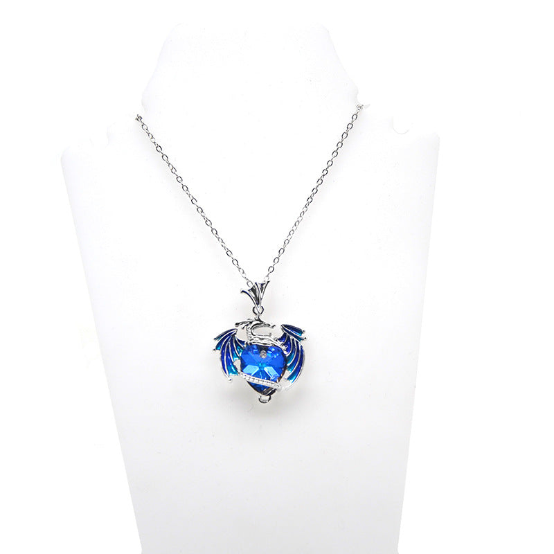 Women's Birthstones Colorful Heart-shaped Crystal Jewelry Necklaces