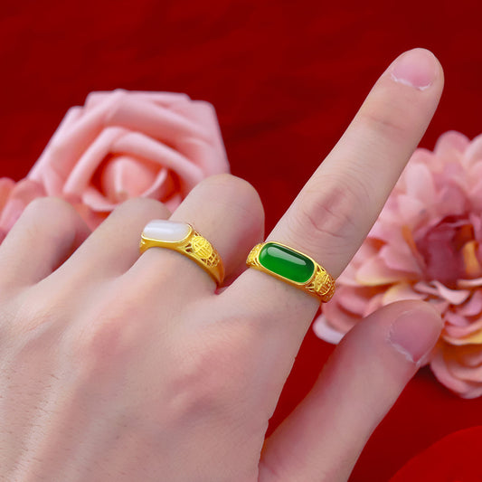 Placer Gold Big Diamond Fortune Full Ring