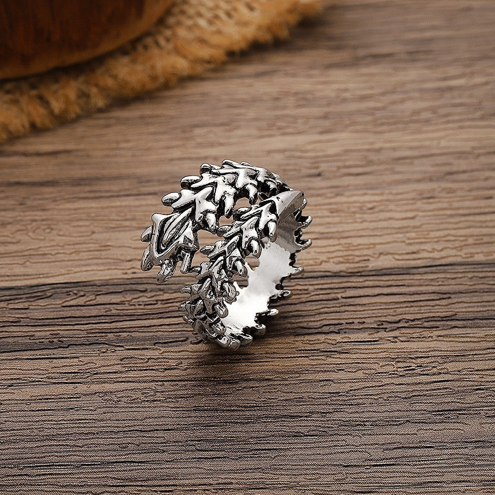 Women's & Men's Punk Backbone Skull Personality Retro With Opening Adjustable Centipede Ring
