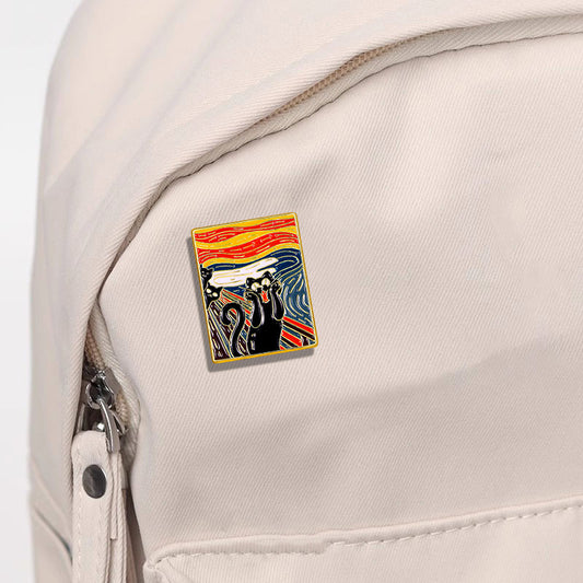 Alloy Brooch Van Gogh Starry Sky Black Brooches