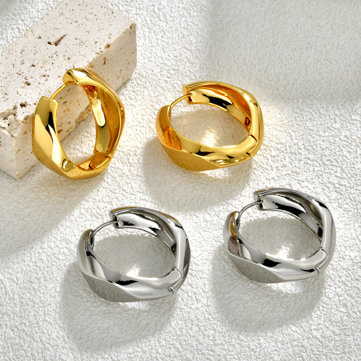 Irregular Geometric U-shaped Clip Simple Cold Style High-grade Rings