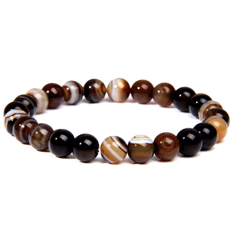 Tigereye White-barked Pine Agate Crystal Stone Bracelets