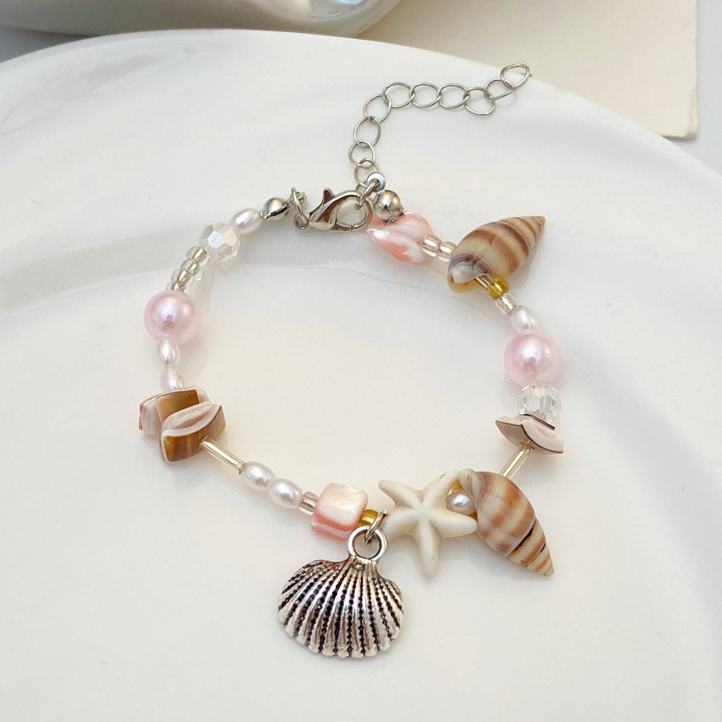 Retro Purple Imitation Pearl High Sense Design Bracelet