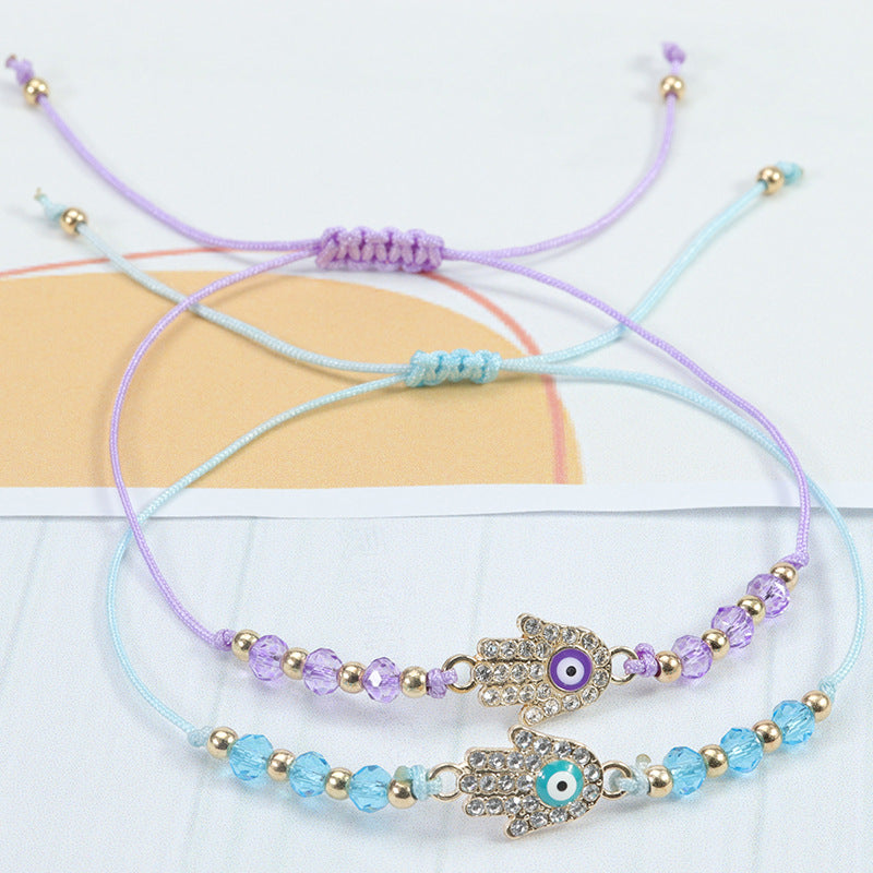 Crystal String Beads Angel Eyes Charm Bracelet