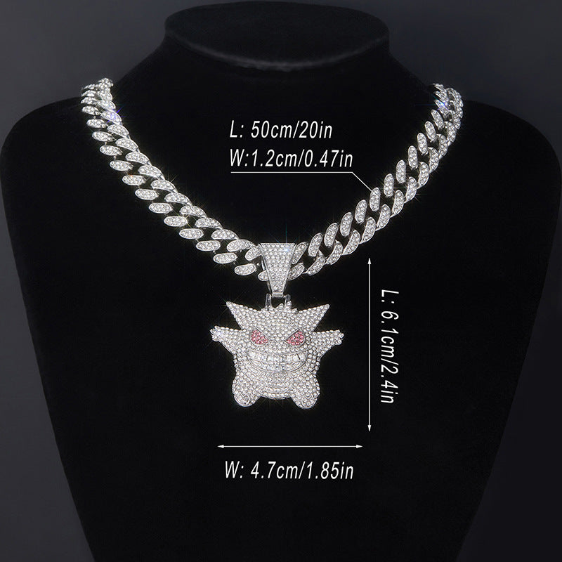 Cartoon Hip Hop Diamond Elf Creative Necklace