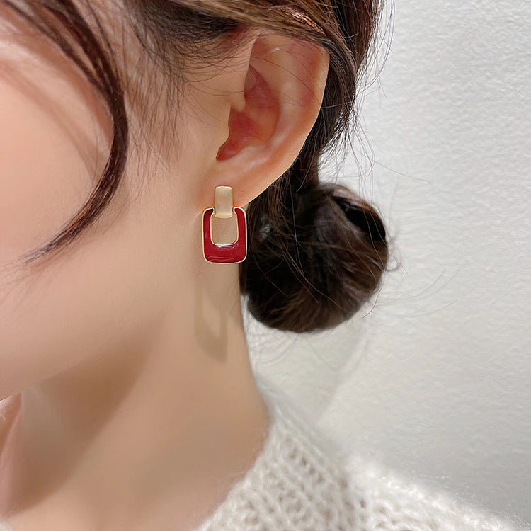 Women's Green Ear Simple Exquisite Refined Grace Petite Trendy Stud Earrings