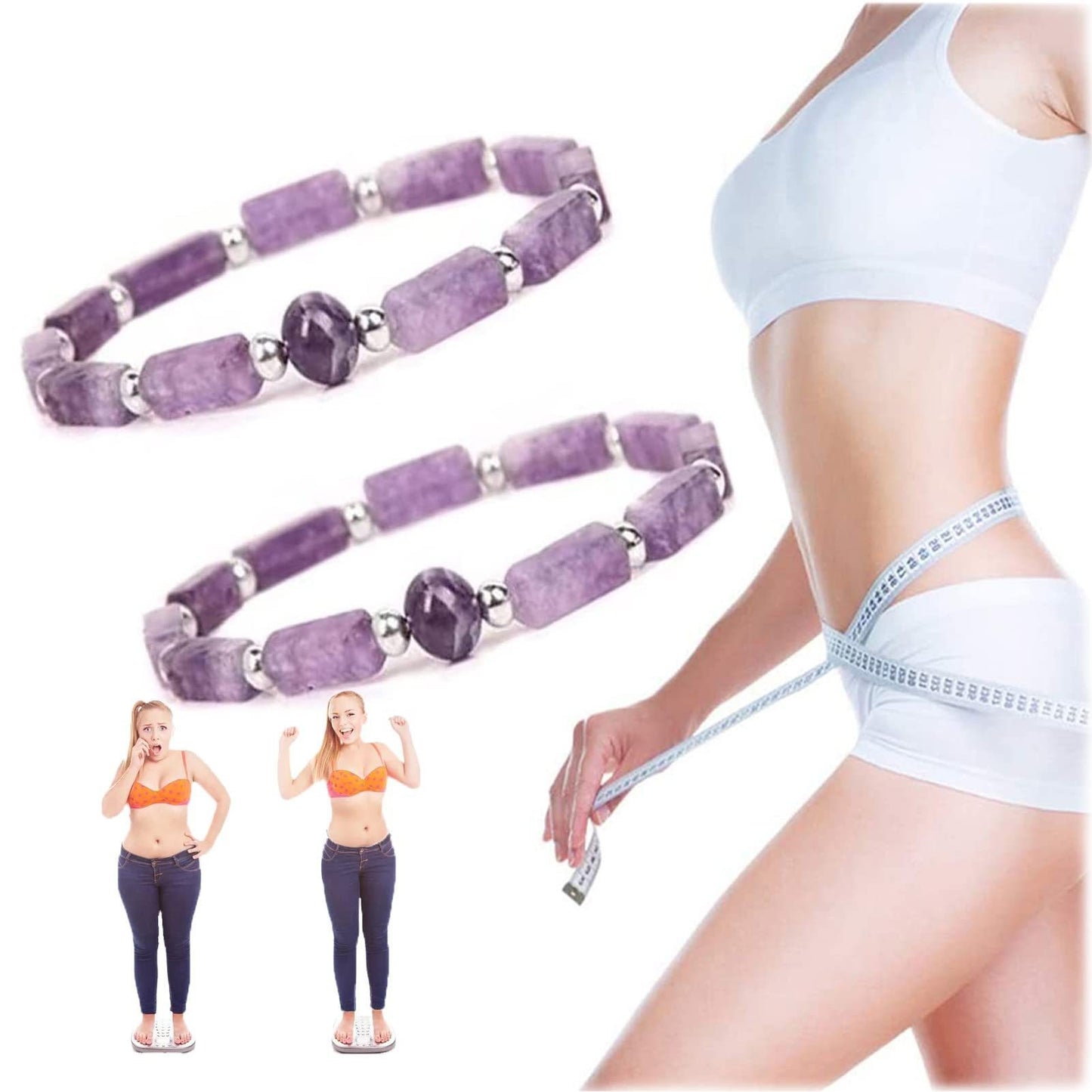 Women's Simple Fashion Charm Natural Amethyst Rectangular Bracelet