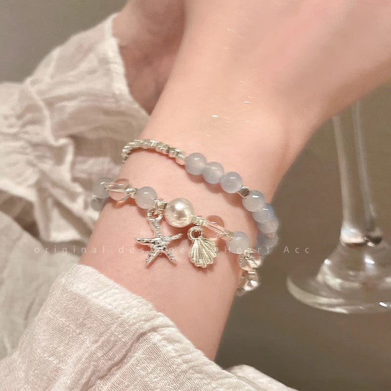 Retro Purple Imitation Pearl High Sense Design Bracelet