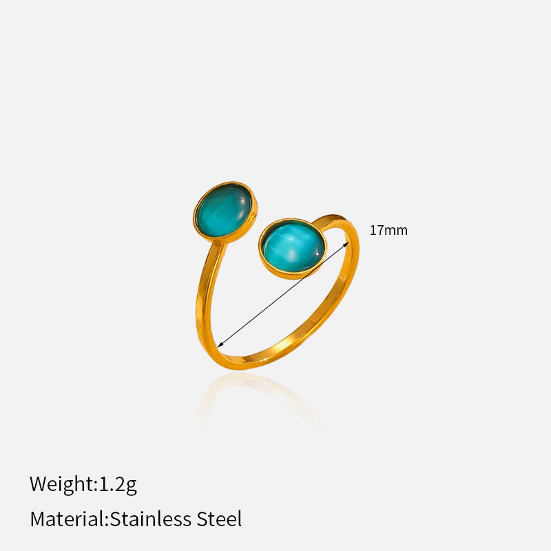 Female Stainless Steel Simple Couple Titanium Open-end Personality Ring