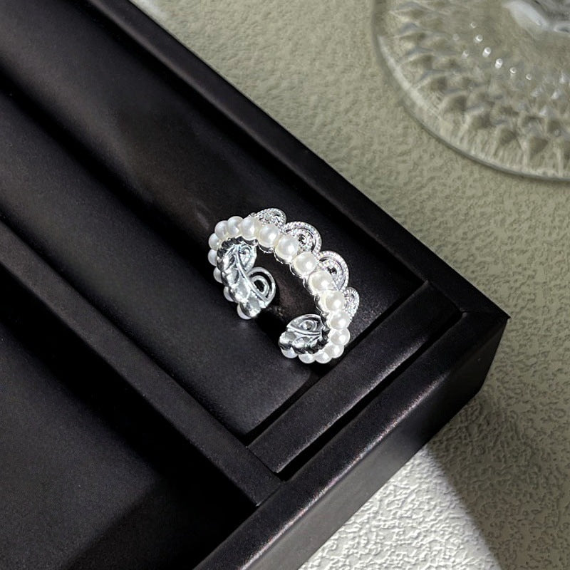 Sweet Style Niche Design Butterfly Flower Female Lace Hollow Out Ring