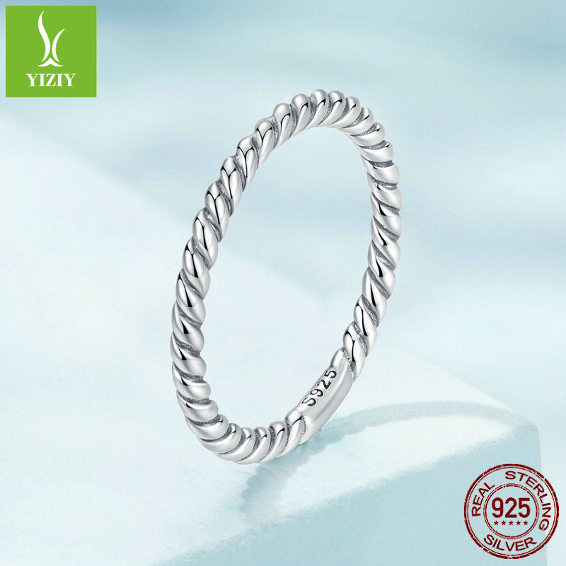 Sterling Sier Simple Twist Minimalist Index Rings