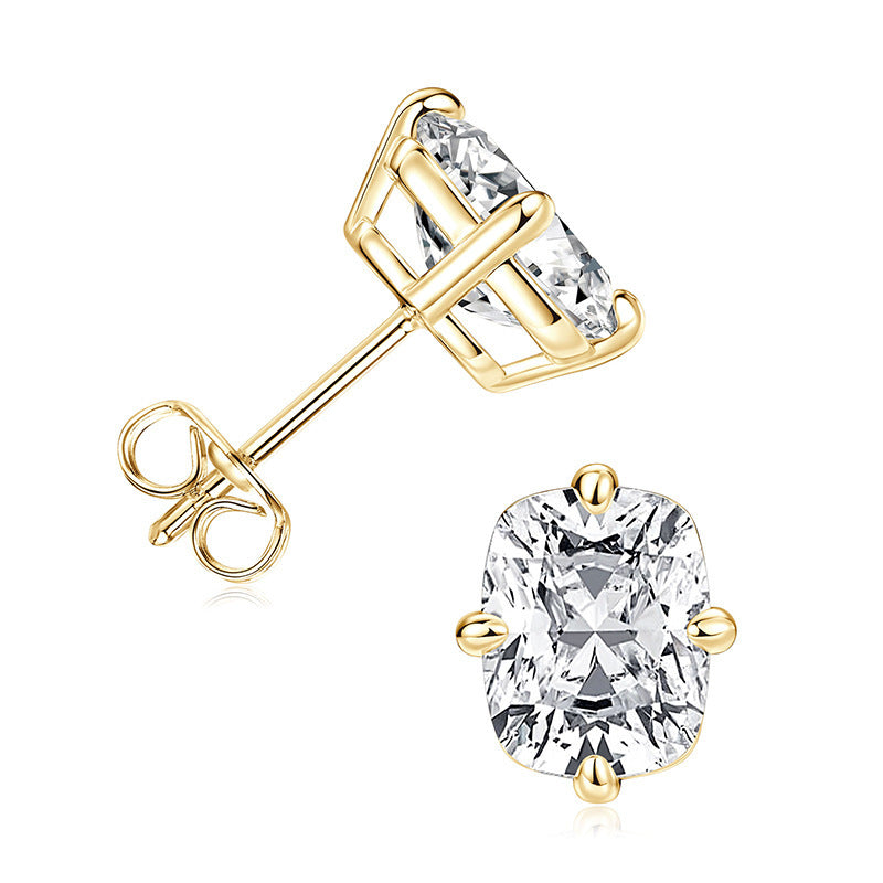 Square Zircon Source Simple Minimalist Inlaid Exquisite Light Earrings