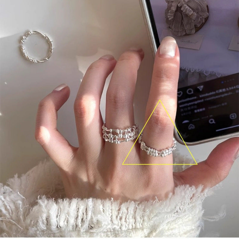 Women's Sier Simple Light Luxury High-grade Index Finger Open Rings