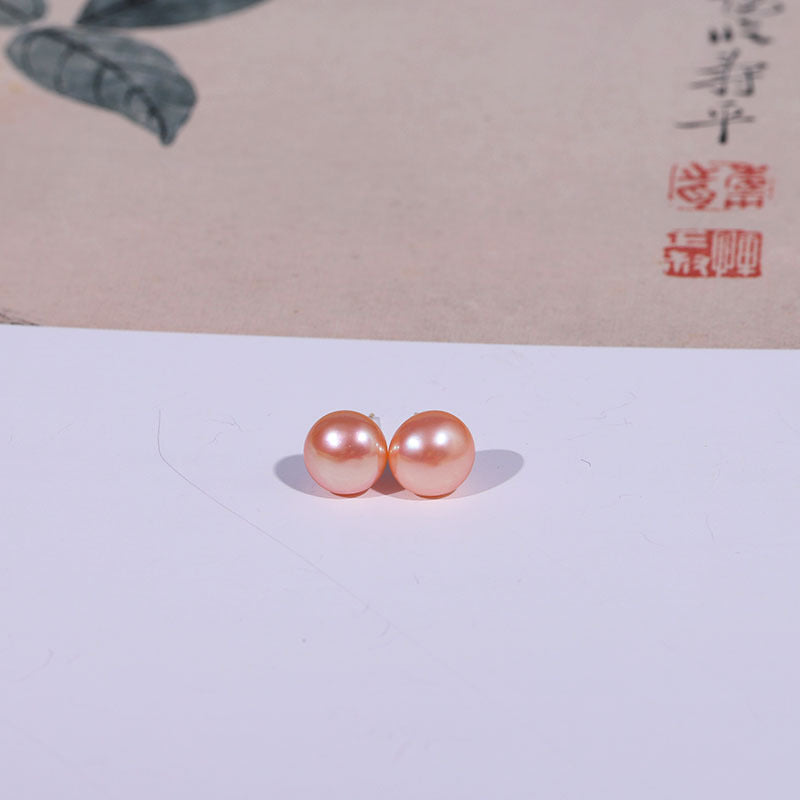 Women's Natural Freshwater Pearl Ear Sterling Sier Needle Earrings