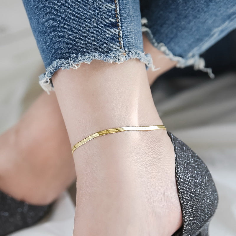 Women's Fashionable Cold Style Titanium Steel Flat Snake Bone Bracelet