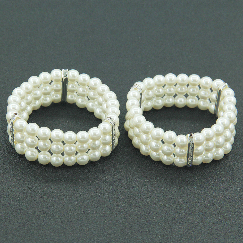 Pearl Diamond Wrist Korean Fashion Spiral Rings