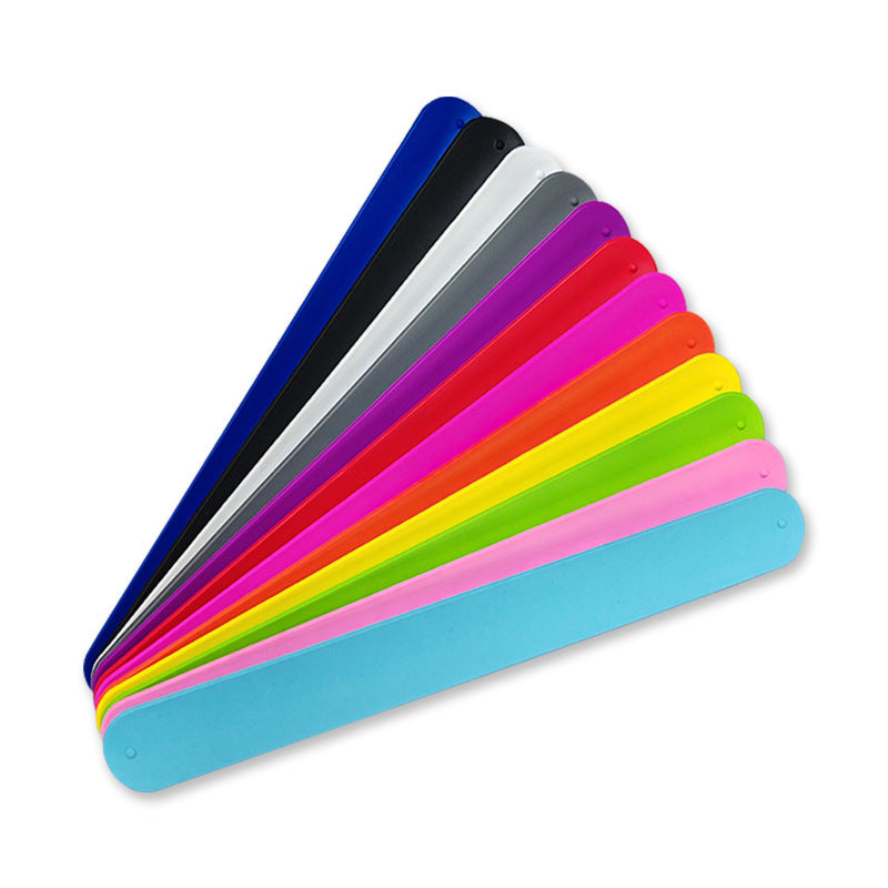 Children's Silicone Gel Slap Wristband Pat Band Wrist Strap Solid Color Rings