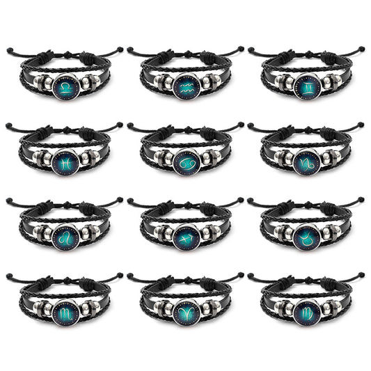 Men's Fashion Twee Constellation Luminous Woven Personality Bracelets