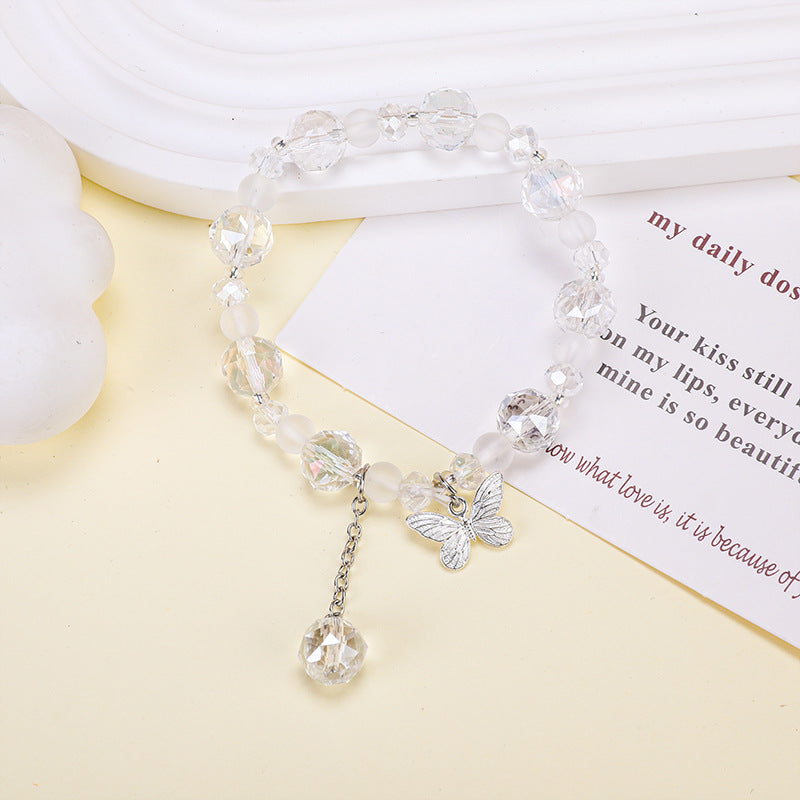 Glass Korean Style White Chalcedony Fresh Girlfriend Gifts Bracelets
