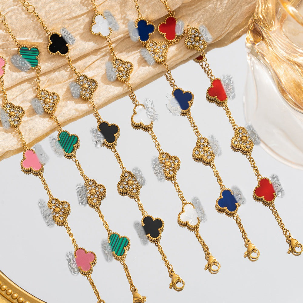 Diamond Clover Light Luxury High-grade Female Niche Simple Bracelet